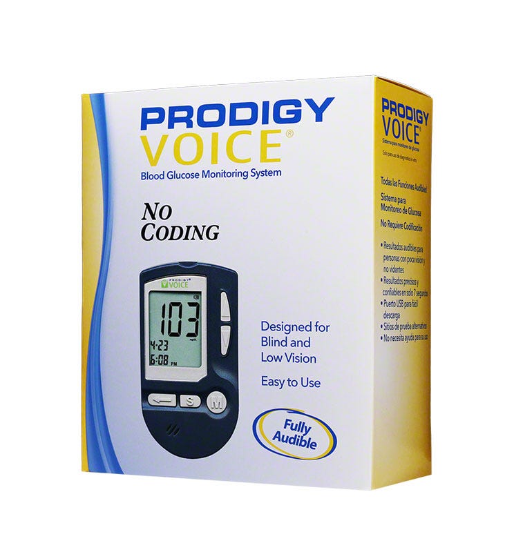 No Code Glucometer Prodigy Voice No Code Talking Glucometer Kit | ExpressMed