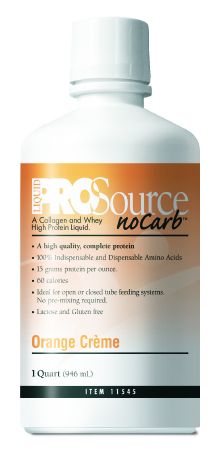 Medtrition/National Nutrition Prosource Nocarb Protein Supplement: 1 Count, 32 oz, Bottle, Orange Creme Flavor 88202236