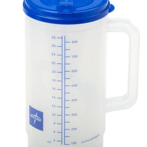 Medline Insulated Carafes: Clear W/Blue Lid, 32 OZ, 1 Count