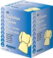 Dynarex Isolation Gown with Ties: 50 Count, Yellow