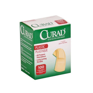 CURAD Plastic Adhesive Bandages Natural Box of 100 29897395