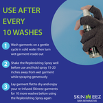 Skineez Garment Replenishing Spray for Foot and Hand Care, Re-Infuses Retinol, Shea Butter, Vitamin E, Rose Hip Oil & More to Nourish and Protect Skin, Wash Garments then Spray, 1.7 fl oz, Pack of 1 36334342