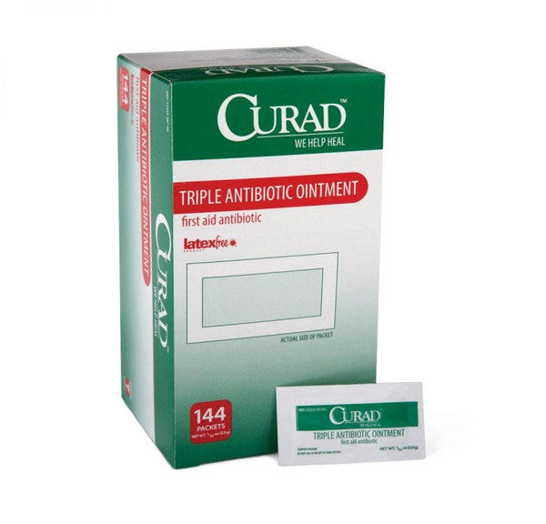 Medline CURAD Triple Antibiotic Ointment: 0.030 OZ, 144 Count