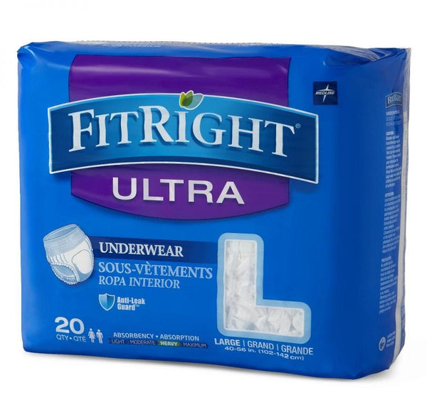FitRight Ultra Protective Underwear Heavy Absorbency Large 40