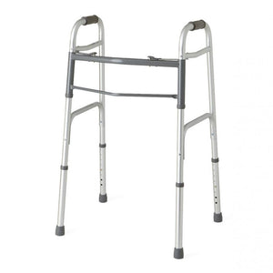 Medline Two-Button Folding Walkers without Wheels, 1 Count 63854592