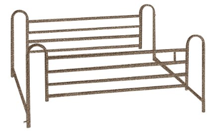 Drive Medical Deluxe Full Length Hospital Bed Side Rails, Brown Vein