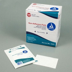 Dynarex 3423 NonAdherent Pads, Box of 100 19877750