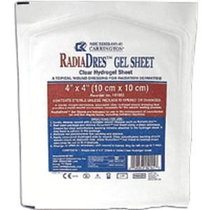 Radiadres Gel Sheet Wound Dressing: 10 Count, Square Shape, 4