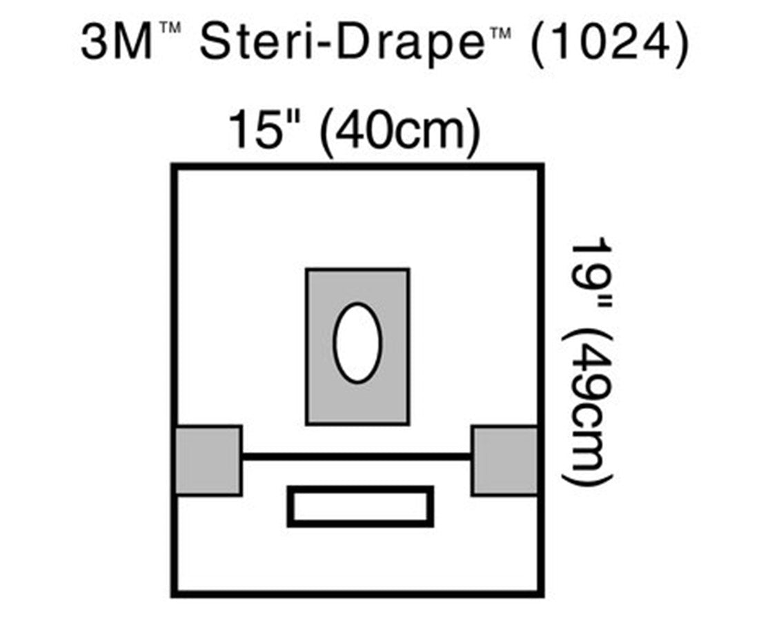 Steri-Drape 1024 Small Drape with Adhesive Aperture and Pouch, Case of 40