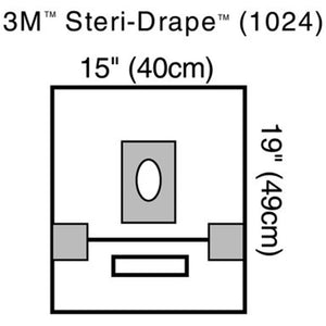 Steri-Drape 1024 Small Drape with Adhesive Aperture and Pouch, Case of 40